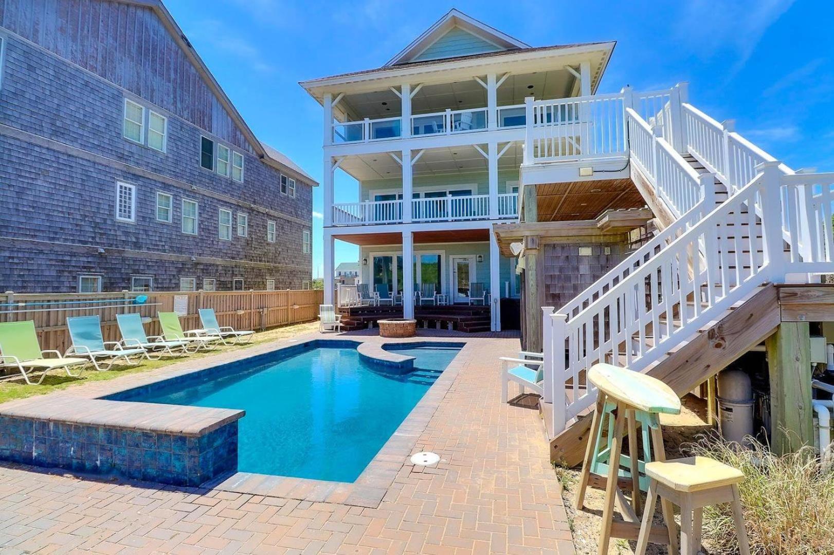 6007 Happy Sol Oceanfront Heatable Pool Villa Nags Head Exteriör bild